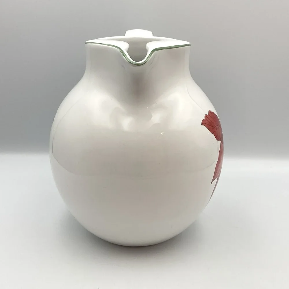Vintage 1982‎ Block BERNARDA Portugal Poinsettia Watercolors Pitcher Christmas